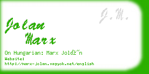 jolan marx business card